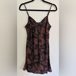Peruvian Connection Peony Slip Tunic Dress Brown Floral Lyocell NWT Small